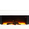 50" White Wall Mounted Fireplace Suite Electric Fire H-Shape Mantel Gloss Heater