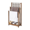 3-Tier Wooden Towel Rack Freestanding 3 Bars Towel Drying Holder Storage Shelf
