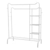 Black Metal Clothes Rail Rack Garment Stand Corner Open Wardrobe with Shelf