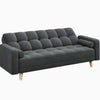 Convertible Velvet Sofa Bed – 3 Seater Futon with Adjustable Back & Pillows