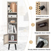 Bathroom Cabinet Display Rack Freestanding Slim Cabinet Adjustable Shelf Natural
