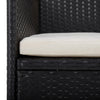 2x Garden Dining Chairs Poly Rattan Black Outdoor Armchair Lounge Seat