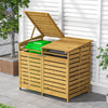 Duo Wheelie Bin Storage Wooden Store Cover Garden Double Compartments Waste Bin