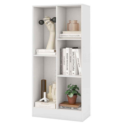 104 cm Wooden Toy Storage Organizer 5-Section Freestanding Bookshelf