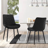2pcs Dining Chairs Set Black Velvet Diamond Back Padded Seat Restaurant Chair