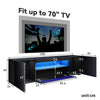 High Gloss Black TV Stand Cabinet Unit Shelves Storage RGB LED Cupboard 180cm