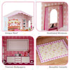 Wooden Dolls House Large 3-Storey Dollhouse with Simulated Rooms DIY Playhouse