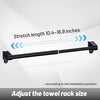 Over Door Towel Rail - Black Stainless Steel, Extendable Towel Holder with Adjus