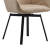 2x Swivel Faux Leather Dining Chairs Padded Seat Dining Room Chair Beige Modern