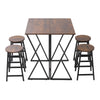 5pcs Drop Leaf Bar Table and Stools Industrial Breakfast Bar Table Barstools