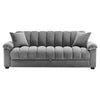 Convertible 3 Seater Velvet Fabric Grey Comfortable Storage Ottoman Sofa Bed