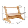 Natural Bamboo Standing Desk Converter Dual Monitor Stand Sit Stand Riser Stand