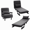Dark Grey Folding Single Sofa Bed Chair Fabric Recliner Lounge Sleeper Sofabed