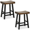 62CM Saddle Bar Stools Set of 2 Counter Height Barstools Dining Chairs Brown