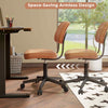 Adjustable PU Leather Office Chair Mobile Desk Chair Swivel Leisure Chair-Orange