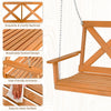 2-Person Porch Swing Chair Heavy-Duty Wooden Yard Garden Hanging Bench