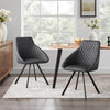 Set of 2 Dining Chairs Metal Legs Tub Chairs Living Reception Kitchen ChairsGrey