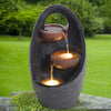 Garden Outdoor Cascading Electric Water Feature Fountain LED Pump Statue Decor