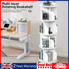 4-Layer 360° Rotating Bookshelf Bookcase Display Floor Standing Storage Rack New