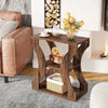 60cm Farmhouse End Table, 3-Tier Wood Side Table with Storage for Living Room