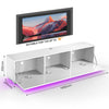 140cm White Floating TV Unit Cabinet Wall Mounted TV Stand with LED Lights UK