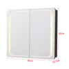 Wall Mount LED Mirror Cabinet 2-Door Storage Cupboard w/ Bluetooth Shaver Socket