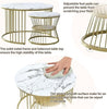 Set of 2 Round Coffee Tables - Gold Metal Frame, Marble Pattern Top