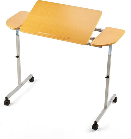 Adjustable Height Tilting Over Bed Table or Over Chair Table & Lockable Castors