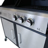 Charles Bentley Dual Burner Gas Grill & Charcoal Grill BBQ - Stainless Steel