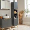 Bathroom Tall Storage Cabinet Open Shelving Unit 2 Door Tallboy Organising Unit