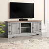 Solid Wood TV Stand Vintage Room Cabinet Rustic Grey Furniture Large Media Unit