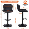 Ralex-chair Bar Stool, Faux PU Leather Bar Chairs with Back, Adjustable, Black