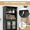 Chic Wood Storage Cabinet 2 Doors Display Organizer Pantry Cupboard Black