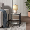 Square Tempered Glass Side Table Coffee Table Nightstand Living Room Bedroom