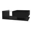 LED Wooden Glass Coffee Table with Drawer Storage for Living Room, Black