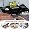 Industrial Computer Desk with 2 Drawers 112cm Study Writing Table Laptop PC Desk