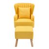 Scallop Stripe Back Armchair Wing Back Chair Fireside Sofa & Footstool & Pillow