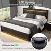 Ottoman Gas Lift Storage Bed PU Upholstered Bed Frame & Headboard 6ft Super King