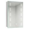 Bathroom Wall Led Mirror Cabinet Metal Back Box Storage with Clock Shaver Socket