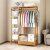Wooden Clothes Rail Rack Garment Heavy Duty Coat Hat Hanging Stand Open Wardrobe