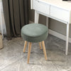 Luxury Kitchen Bar Stools Corduroy Padded Seat ＆ Wooden Legs Salon Lounge Chairs