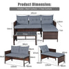 3PCS Outdoor Conversation Set Patio PE Rattan Sectional Sofa Table Furniture Set