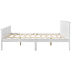 Solid Wooden Bed Frame 4ft6 Double Size Bed Pine Wood w/ Head- & Footboard White