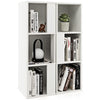 2 pcs Storage Bookcase 3-tier Wooden Bookshelf Cabinet Freestanding Display