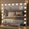 Large Hollywood Mirror Vanity Make Up Mirror with LED Lights Tabletop Light Up