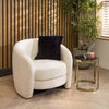 Petra Vanilla White Occasional Accent Armchair Tub Chair Boucle
