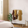 Rolling Double Clothes Rail Hanging Rack Garment DisplayStand Shoe Storage Shelf