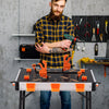 85x60CM Portable Work Table Garage Folding Workbench Woodworking Bench w/Clamps