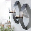 Pair of Metal Wall Candle Holders Stand Sconce Glass Tea Light Holder Home Decor
