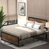 Rustic Style Double Bed Frame with Headboard & Footboard and Underbed Storage Sp